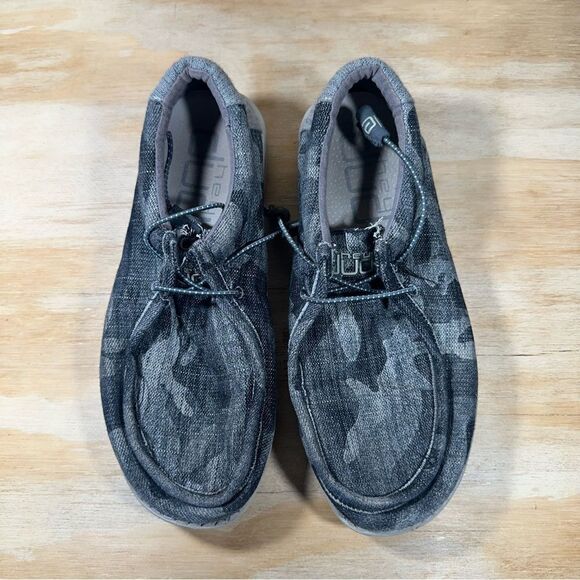 Hey Dude Wally Gray Camo Tweed  Shoes Men’s Size 8 - Picture 2 of 7